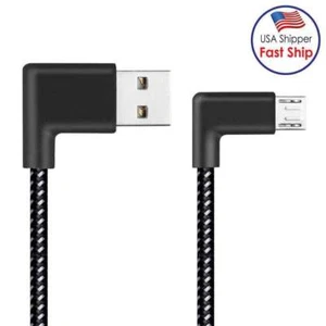 Micro USB Cable 3M 90 Degree Right Angle Braided Charging Data Sync Cord - Picture 1 of 1
