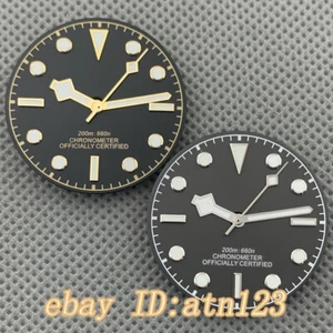 29mm Grey Black Watch Dial with hands Fit NH35 NH36 ETA 2824/2836 Miyota 8215 - Picture 1 of 26