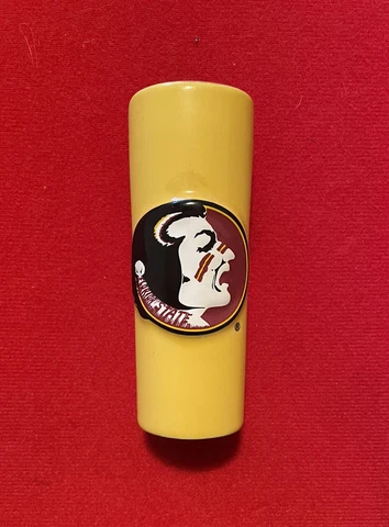 NEW FLORIDA STATE UNIVERSITY (FSU) SEMINOLES TALL SHOT GLASS -NEW  4oz CERAMIC Cover