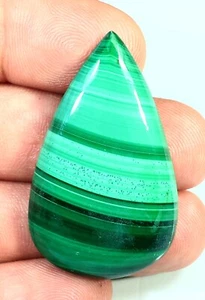 76 CT TOP QUALITY NATURAL MALACHITE PEAR CABOCHON PENDANT GEMSTONNE MH-225 - Picture 1 of 5