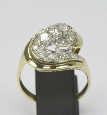 Moderner Bicolor Damenring 14 Karat Luxusring Brillant Ring Diamant Nr.1549♦️ - Bild 1 von 4