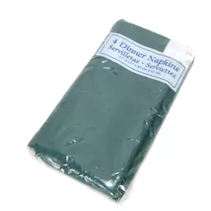 Bardwil Linens 17" Square Elegant Green 100% Polyester Set of 4 Dinner Napkins - Picture 1 of 6