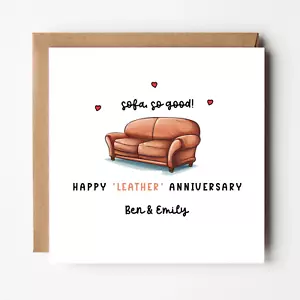 Personalised 3rd Anniversary Card- 3 years anniversary - Funny - Leather - Picture 1 of 2