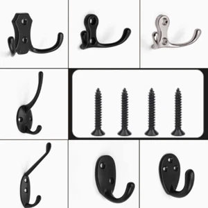 Single/Double Twin Robe Hatcoat Towel Hook Door Wardrobe Thickened Zinc Alloy - Picture 1 of 22
