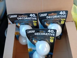 6 Feit 40W G16.5 White Globe Bulbs - Picture 1 of 3