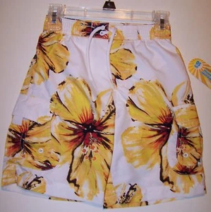 NWT ARIZONA TROPICAL PRINT UPF50 SWIM TRUNKS SWIMSUIT Size 4 - Picture 1 of 2