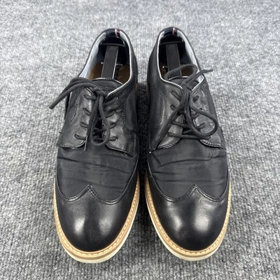 Tommy Hilfiger Women’s 9M IVAH Wingtip Oxford Sneakers Black Leather - Image 1 of 4