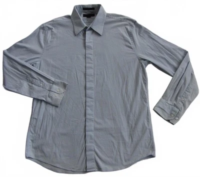 Camisa de vestir Express para hombre elástica manga larga abotonada azul claro - talla XL Foto 1 de 4