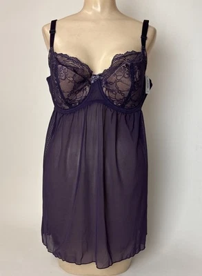 NEW Adore Me Purple Babydoll Lingerie Bra Top 38DDD - Image 1 of 4