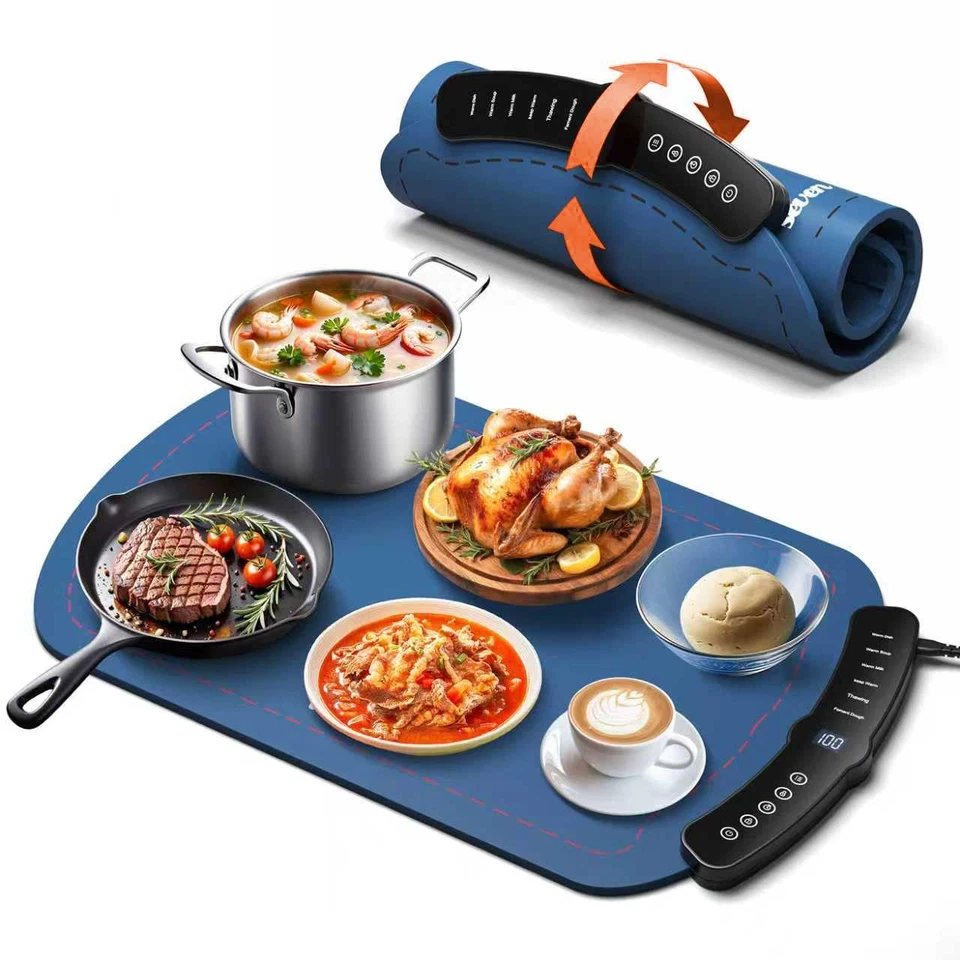 TOP VACUUM PARTS Warming Mat for Food, Food Warming Mat with 7 Temp Master Aadjustable Warming Tr