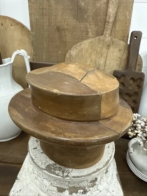 PUZZLE SOMBRERERÍA MADERA SOMBRERO BLOQUE MOLDE 5 PIEZAS (VINTAGE/ANTIGUO) Foto 1 de 4