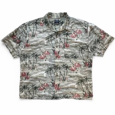 Vintage Pacific Coast Highway Hawaiian Hula Tropical AOP Surf Shirt Button Up L - Image 1 of 4