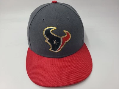 Houston Texans New Era 59Fifty Corona Baja Ajustada 7 1/2 Gorra NFL Gris Rojo Dorado Foto 1 de 4