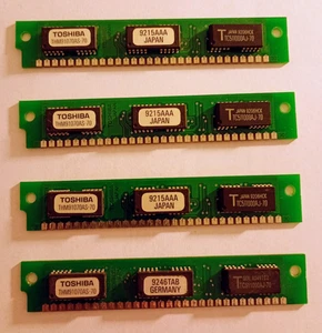 4x 1MB SIMM 30pin 1Mx9 Parity 70ns 3-Chip Toshiba THM91070AS-70 - Afbeelding 1 van 1