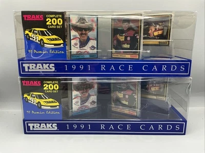 Lot  Of 2 1991 Traks NASCAR Race Cards Jeff Gordon Rookie Complete 200 Card Set - Image 1 of 4