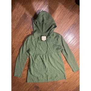 Old Navy 100% Cashmere Hoodie Pullover Green Women's Medium - Picture 1 of 4
