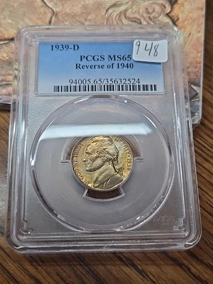 1939-D Jefferson Nickel PCGS MS65 Reverse of 1940 - Image 1 of 2