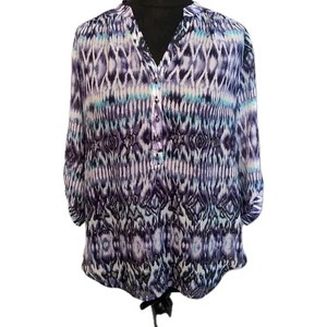 Wallis Medium 12/14? Blue Multi Long Blouse Beach Cover Up Floaty Shirt Adj... - Picture 1 of 10