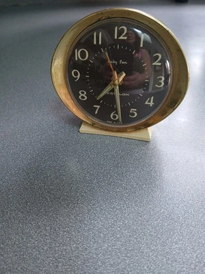 Vintage Westclox Baby Ben Style 8 Wind Up Alarm Clock Gold and White/Cream 53632 - Image 1 of 4