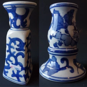 Juego de 2 Candelabros Chinoiserie Silvestri Azul y Blanco De Colección - Imagen 1 de 20