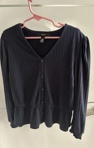 Aqua Bloomingdales Girls Size M Plum Blouse. Navy Blue And Very Cute On - Picture 1 of 3