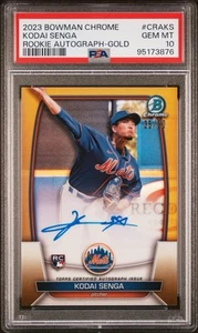 2023 Bowman Chrome Kodai Senga Auto Gold Refractor Ref #/50 Autograph RC PSA 10 - Picture 1 of 4