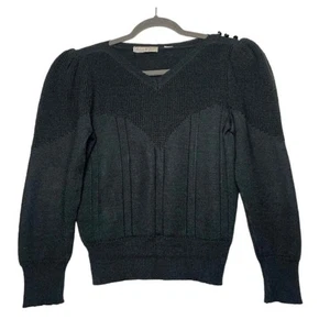 Vintage Andrew St. John schwarzer Damenpullover kleine Puffärmel klassisches Strickoberteil  - Bild 1 von 15