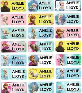 96 Frozen Personalised Name / School Label Stickers Med (30*13mm) Diswasher Safe - Picture 1 of 4