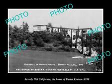 OLD POSTCARD SIZE PHOTO BEVERLY HILLS CALIFORNIA, HOME OF BUSTER KEATON c1930
