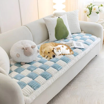 Extra Thick Sofa Couch Cover Fuzzy Pet Sofa Cushion Non-slip Furniture Protector - Image 1 of 4