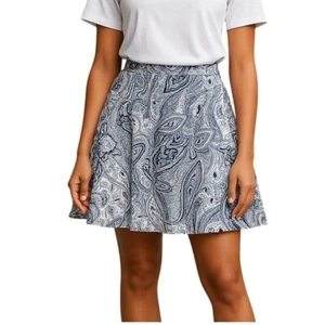 Falda Talbots Estampado Cachemira Línea A Algodón Informal Azul Blanco Mujer Talla 6 - Imagen 1 de 9