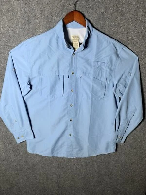 LL Bean Mens Medium Roll Sleeve Vented Poly/cotton/nylon Fishing Shirt Camping - Image 1 of 4