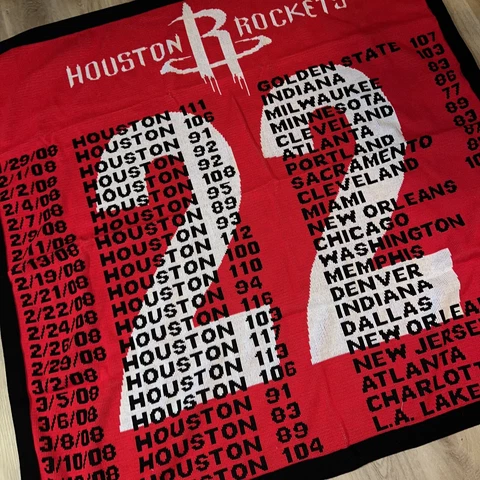 BINGHAMTON KNITTING CO. Houston Rockets BBA Throw Blanket 60 xx60 in Cover