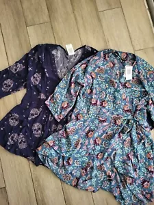 Torrid Sz 1X Plus Size Womens Floral Blouses Sz 14-16 Shirts Lot of 2 - Picture 1 of 3