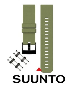 New 24mm SUUNTO Core Rubber Strap Olive Green Diver Watch Band PVD Adapter Set - Picture 1 of 2