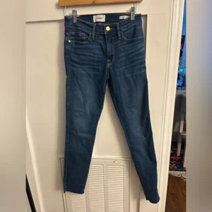 NWT! Frame LE SKINNY DE JEANNE CROP mid rise raw hem skinny jean size 27 - Picture 1 of 7