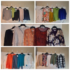 Lot Of 25 Women's Large Spring, Fall & Winter Sweater, Top, Blouses New & Used - Picture 1 of 11