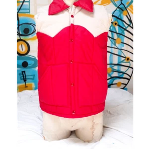 90er Vintage Horizon Weste Jacke rot - Bild 1 von 11