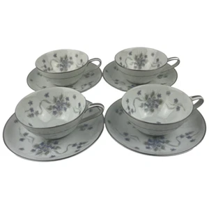 Noritake Suzette Cups and Saucers Lot of 4 VTG 5803 Lavender Floral VTG Japan - Picture 1 of 13