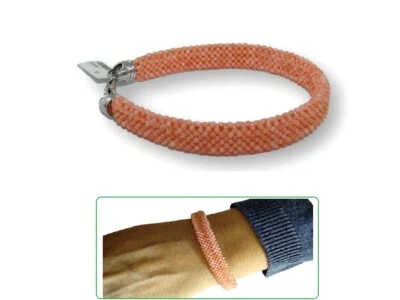 Браслет Италии в 925 пробы из розового коралла драгоценных камней итальянский женщин  - Изображение 1 из 4