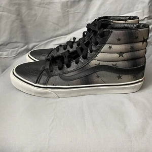 Vans Skater Sneaker Mens 8.5 Black Off The Wall Shoes Comfort Stars School Work - Picture 1 of 20