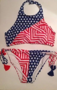 Victoria's Secret Swimwear Flag July 4th RWB Halter Top String Bikini SML NWT - Picture 1 of 9
