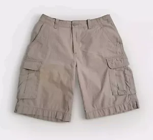 Arizona Cargo Shorts Mens 34 Khaki Safari Long Outdoor Hiking Fishing Vintage - Picture 1 of 10