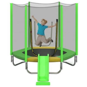 7FT Kids Trampoline with Safety Enclosure Net, Indoor Outdoor Trampoline with S - Picture 1 of 7