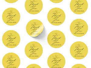 Custom Thank You For Your Order Stickers Hand Made Small Business Round Labels - Picture 1 of 9