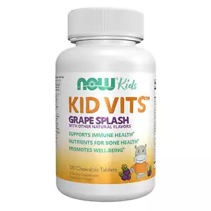 NOW Kid Vits Grape Splash - 120 Chewable Tablets, Kid Vits Multivitamin - Picture 1 of 6