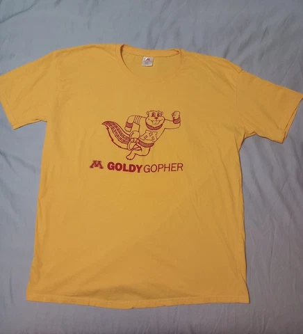 University Of Minnesota Golden Gophers Goldy T Shirt Size 2XL Runs Small Cover