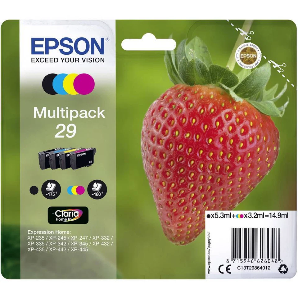 Patrone Epson 29 Erdbeere Multipack Tinte Original - Bild 1 von 1
