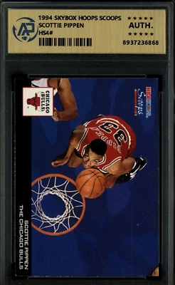 1994 Skybox Hoops Scoops #HS4 Scottie Pippen Chicago Bulls HOF AP Authentic - Image 1 of 2