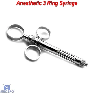 Tre Siringhe Aspiranti 3 Anelli Anestetico Dentale Cartuccia Autoaspirante CE - Foto 1 di 5